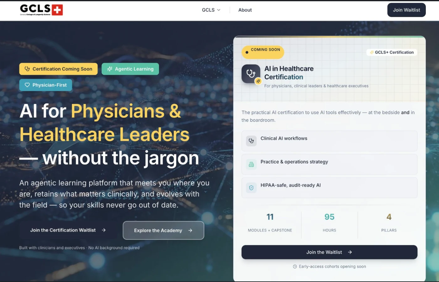 GCLS AI in Healthcare Certification landing page
